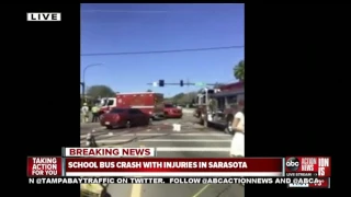 Injuries reported in Sarasota school bus crash, special needs students on baord