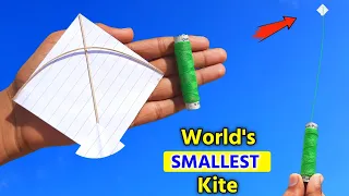 how to make world's smallest kite , flying Tiniest  notebook paper kite , how to make kite , patang