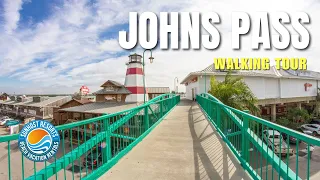 John's Pass Madeira Beach Florida | Walking Tour 4KHD Footage