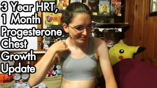 3 Years HRT / 1 Month Progesterone MtF Gender Transition, Chest Growth Update (Edited)