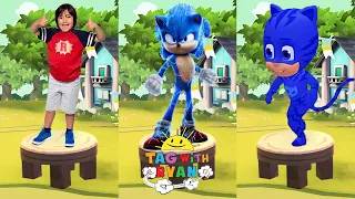 Tag with Ryan vs Sonic Dash - Catboy PJ Masks vs Movie Sonic vs Ryan Kaji vs All Bosses Zazz Eggman