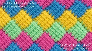 HOW to CROCHET ENTRELAC - Tunisian Interlaced Patchwork Diamonds Entrelec by Naztazia