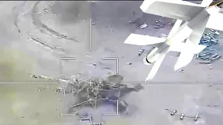 Удары дрона Ланцет в гаубицы М777 Украины