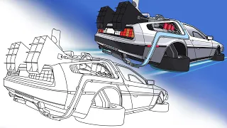 Draw the DeLorean from Back to the Future