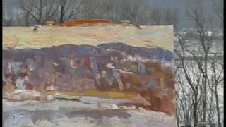 Plein Air Oil Painting Demo "Musconetcong in December" by Ramona Dooley