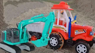 Exvater Fully Loading Sand Ford Tractor | Tipper Truck and Bike Big Accident | Tata Ace | Bhoom Toys