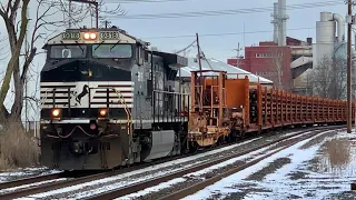 My Truck Hit Next To RR Crossing, Welded Rail Train Bends Thru City, Giant Trains & Caboose On Rear