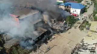 Тушение крупного пожара в Астрахани