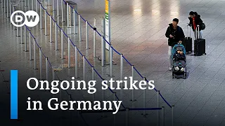 Parallel strikes disrupt rail and air travel in Germany | DW News