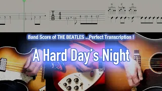 Score / TAB : A Hard Day's Night- The Beatles - guitar, bass, drums, piano, percussions