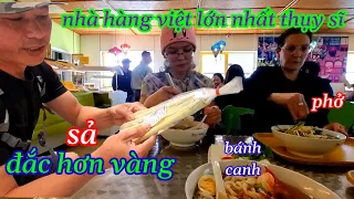 Đi ăn phở nhà hàng Việt lớn nhất Thụy Sĩ - Ở Thụy Sĩ không tiền ăn rau - VỢ CHỒNG Ý-VIỆT