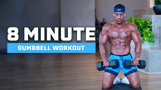 8 MINUTE WORKOUT ROUTINE FOR BIGGER BICEPS | DUMBBELLS ONLY (Follow Along)