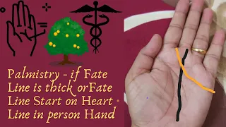 #Palmistry - Fate Line start for the Heart Line and fate line is thick on Hand - #FateLine #video