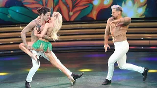 SALSA TIKTOKERA: Luli Salazar y Jorge Moliniers bailaron junto a Mariano Martínez una coreo caribeña