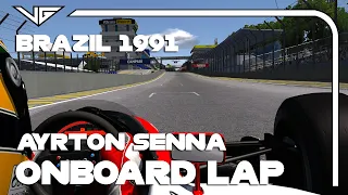 AYRTON SENNA MCLAREN MP4/6 BRAZIL 1991 ONBOARD LAP | ASSETTO CORSA | (Links in description) | [FREE]