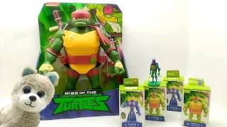 Распаковка черепашек ниндзя и Фигурки TMNT Рафаэль Силач 81454 с щенком Митей