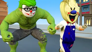 Nickhulk Joker and Tani Harley Quinn - Scary Teacher 3D Ice Scream Fake Joker Cheat Tani