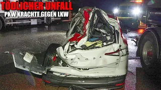 [TÖDLICHER UNFALL AUF DER A46!] - PKW krachte auf Raststätte Vierwinden gegen LKW ~ Feuerwehr Jüchen