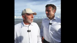Boa conversa com o presidente Macron 🇫🇷 na Amazônia 🇧🇷