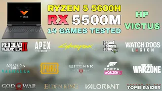 HP Victus - Ryzen 5 5600H RX 5500M - Test in 14 Games in 2022