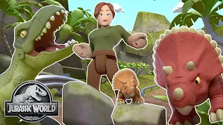 Jurassic World | Triceratops Rescue | Imaginext | I Spy for Kids | Kids Animation
