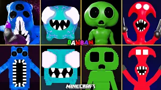 Garten of Banban 7 ALL JUMPSCARES vs MINECRAFT | Alien, Evil Givanium Creatures