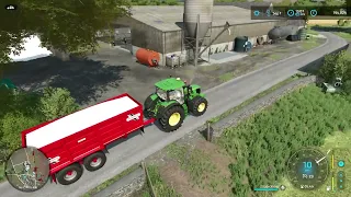 FS22 - Calmsden Farm #177 | DRAWING LIME IN THE JOHN DEERE 6175R & REDROCK TRAILER