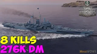 World of WarShips | Des Moines | 8 KILLS | 276K Damage -  Replay Gameplay 4K 60 fps