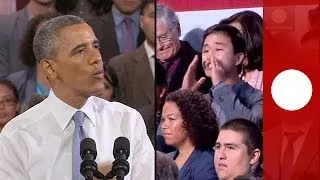 Video: Obama confronts heckler at immigration speech