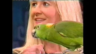 Barbara Heidenreich with Groucho the Singing Parrot on the Tonight Show