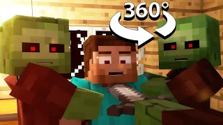 Zombie Life - 360° Minecraft Animation [VR] 4K Video