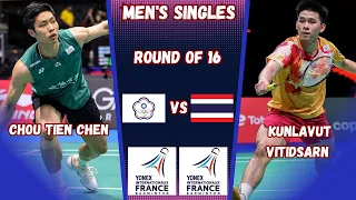 Kunlavut Vitidsarn vs Chou Tien Chen - R16 - Badminton Yonex French Open 2023