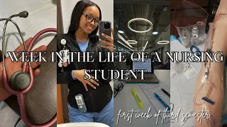 WEEK IN THE LIFE OF A NURSING STUDENT ♡ | maternity lecture, iv skills lab, nurse extern, and more!