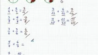 Dodawanie ułamków zwykłych o jednakowych mianownikach - Matematyka Szkoła Podstawowa i Gimnazjum