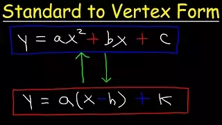 Standard Form to Vertex Form - Quadratic Equations