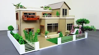 How to Make a Mansion House From Cardboard & Bamboo Stick With Fairy Garden - Dream house - Model 02