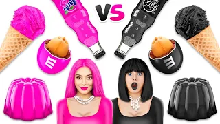 Desafio Alimentar: Preto vs Rosa! | Batalhas Saborosas Com Decoração de Bolos por RATATA BRILLIANT