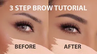 PERFECT EYEBROW TUTORIAL IN 3 STEPS | FOR BEGINNERS | NINA UBHI