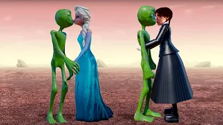 Dame tu Cosita kiss Compilation (Frozen Elsa Wedsneday Addams)