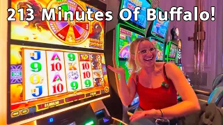 213 Minutes Of Buffalo Gold Revolution! (Las Vegas Slots Compilation)