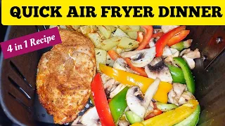 Air fryer Chicken Breast and  Potato Mushroom Dinner Recipes. Healthy Budget Recipes