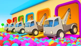 Learn colors with colored tow trucks for kids. Helper cars on a mission! Full episodes of cartoons.