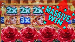 ★MEGA BIG WIN★Sparkling Roses Slot Machine Bonus ★HUGE WIN★ & Ninja Lady Slot Bonus Won! KONAMI SLOT