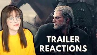 BLIND Reaction to Witcher 3 trailers!