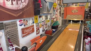 7 - 10 split conversion!  Garage bowling alley Brunswick Pinsetter