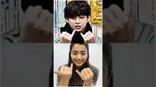 Taehyung and Rashmika finger tutting || Kim taehyung and rashmika mandanna whatsapp status #shorts