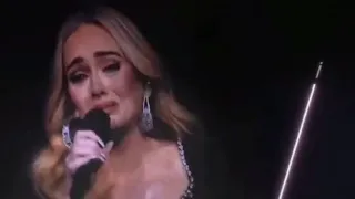 Adele gets Emotional after singing 'Someone Like you' 💔