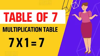 7-x1=7 Multiplication, Table of Seven 7 Tables Song Multiplication Time of tables - MathsTables PDM