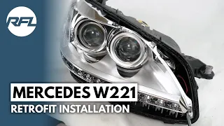 Mercedes-Benz S-Class W221 Xenon HID headlight repair and upgrade kit DIY installation