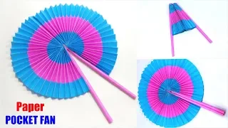 DIY Paper POCKET FAN 🌞 Summer Special Easy Paper Folding POCKET FAN Making Tutorial